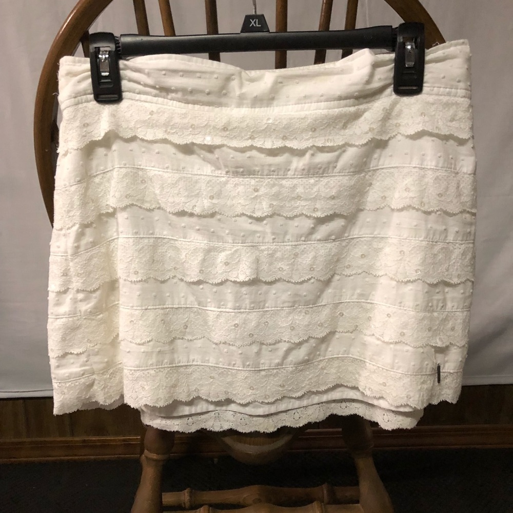 White mini skirt